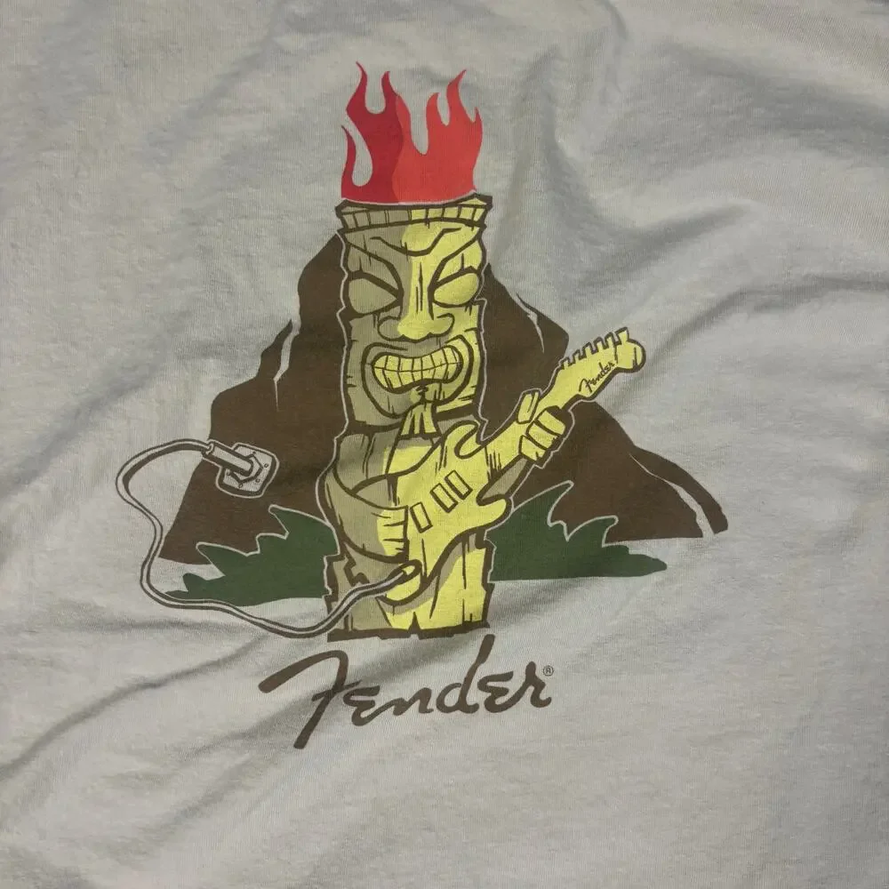 y2k 2000s style Fender hawaii tiki longsleeve shirt floral mens XXL surfwear - Picture 5 of 8